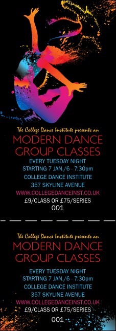 Modern Dance Event Ticket 0007 Product Front