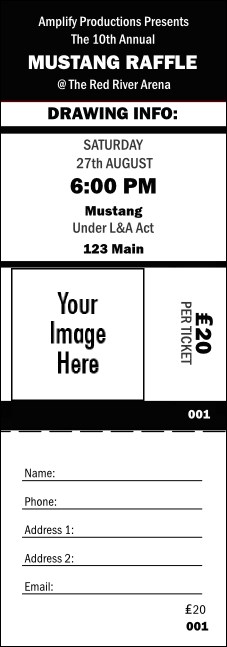 Your Image Black Raffle Ticket 0007 Product Front