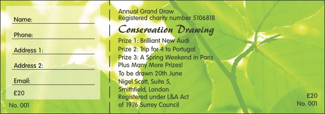 Nature Series Green Leaves Raffle Ticket 0007 Product Front