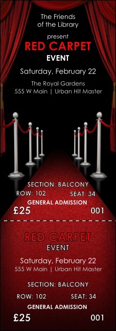 Red Carpet Reserved Event Ticket Product Front