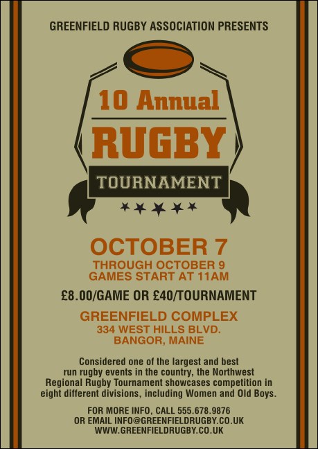 Rugby Tournament Postcard Product Front