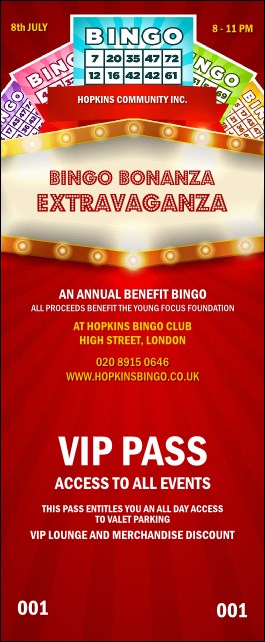 Bingo Bonanza Extravaganza VIP Pass