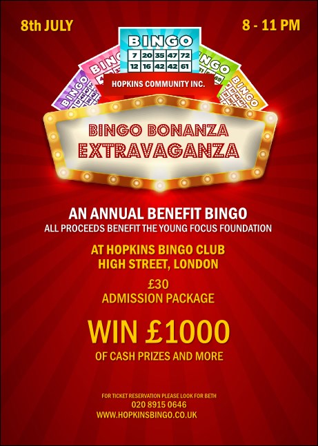 Bingo Bonanza Extravaganza Club Flyer Product Front