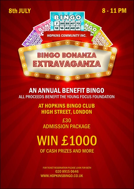 Bingo Bonanza Extravaganza Club Flyer Product Front