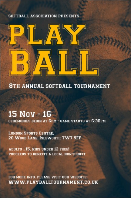 Softball Brown Poster Product Front