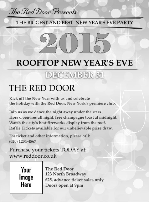 Silver Glitter Invitation Product Front