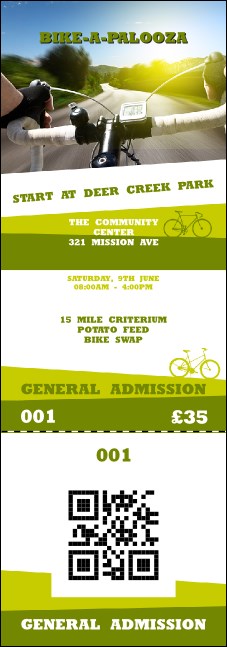 Bike Event QR Event Ticket Product Front