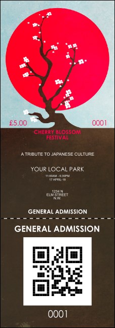 Cherry Blossom QR Event Ticket Product Front