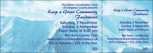 Nature Series - Mountain Event Ticket Product Front