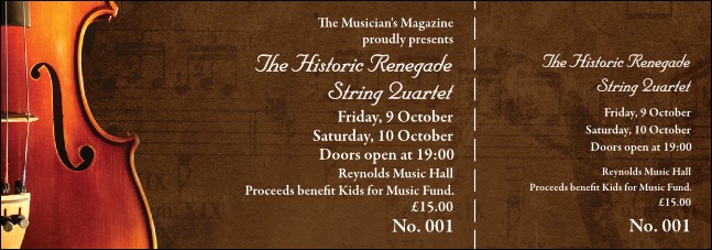 Violin General Admission Ticket (Brown) Product Front