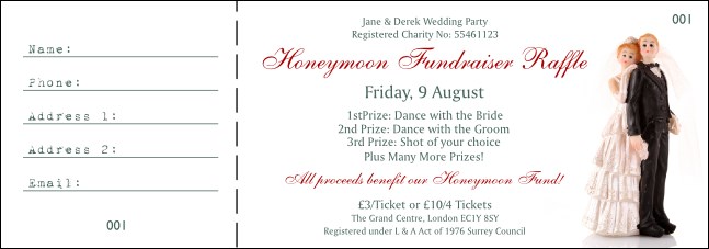 Vintage Bride and Groom Raffle Ticket