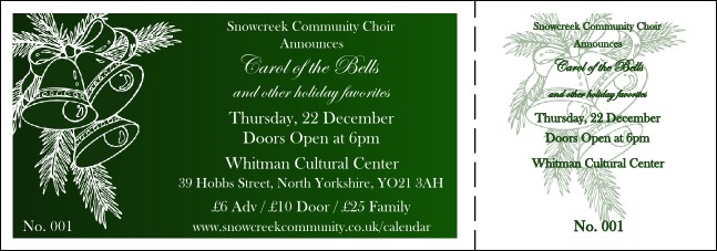 Christmas Bells General Admission Ticket 001 Product Front