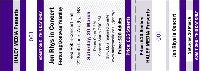 Purple Two-Tone General Admission Ticket Product Front
