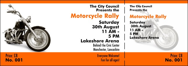 Motorcycle General Admission Ticket Product Front