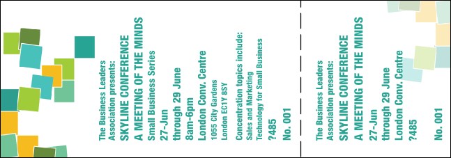 Green Squares Ticket Product Front