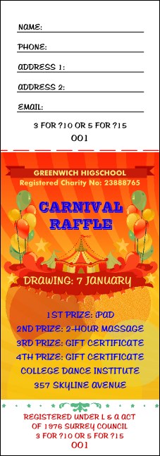 Carnival Raffle Ticket Product Front