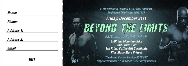 MMA Main Event Raffle Ticket (Blue) Product Front