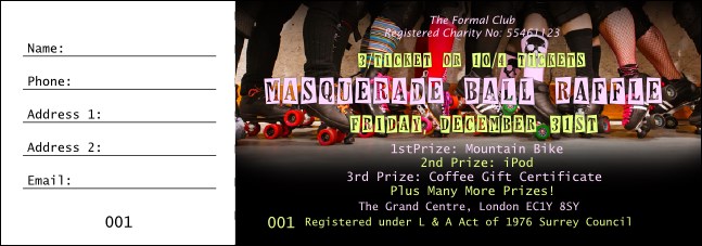 Roller Derby Legs Raffle Ticket Product Front