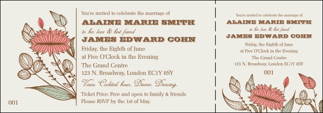 Wedding Flower Event Ticket Product Front