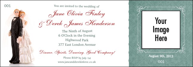 Vintage Bride and Groom Event Ticket Product Front