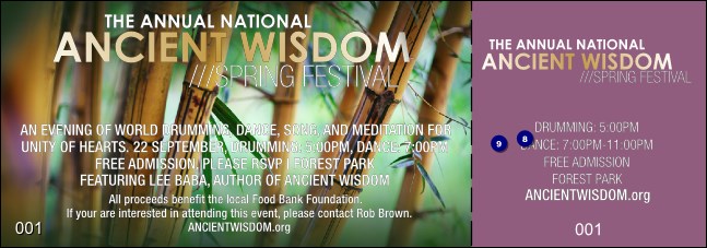 Bamboo Event Ticket Product Front